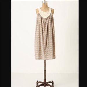Anthropologie Sunner Florid Diamond Silk Bub Crochet Dress XS
